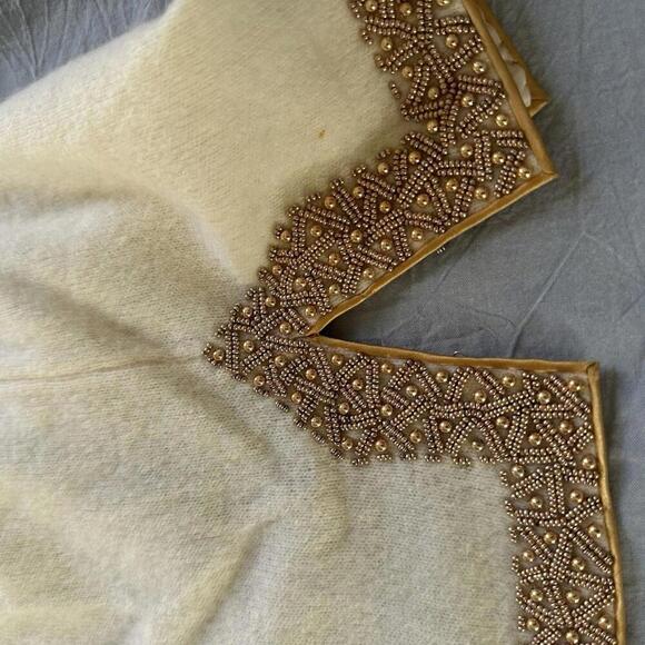 VTG Ruby Ramsey Lt Womens Lined Beaded Sweater Hong Kong Sz 38Hook Closure READ - Picture 3 of 6